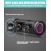 Portable Bluetooth Speaker with Subwoofer, 35W Bass Loud Speaker with Power Bank, IPX7 Waterproof, Wireless Stereo Pairing, 24H Playtime, Speaker with Lights for Outdoor Party, Camping - Black